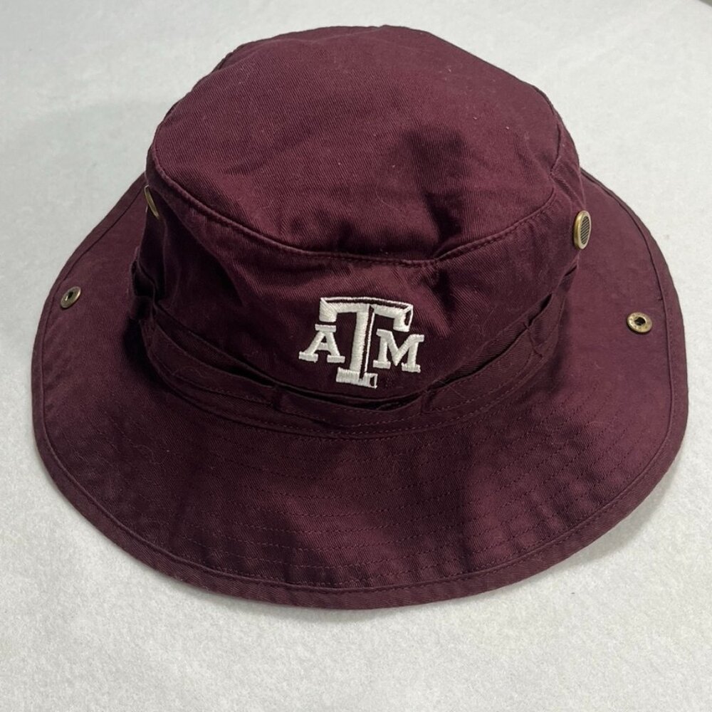 Texas A&M Aggies Logo Bucket Hat Maroon Drawstring Varsity Top Of The World